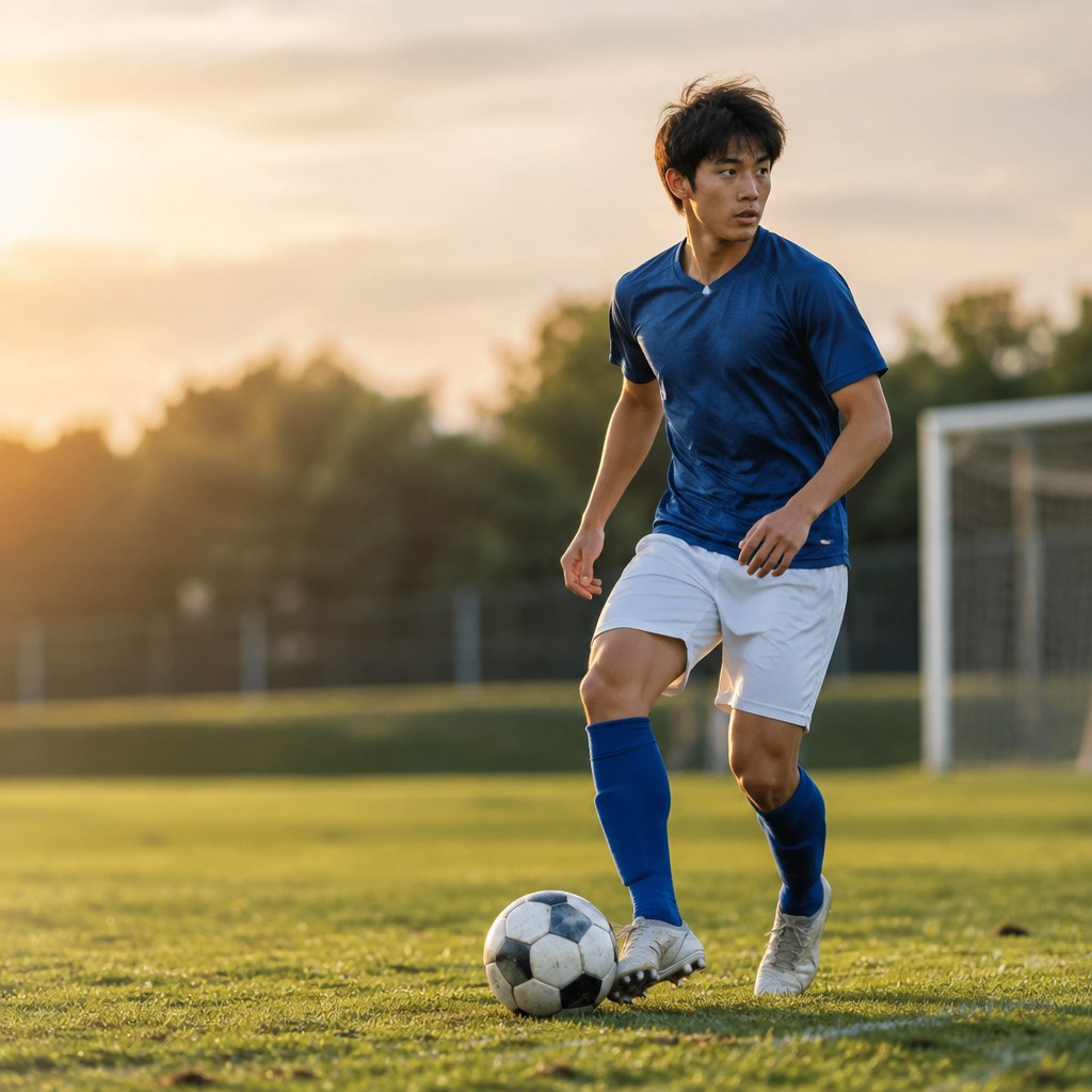 サッカーのバックパスとパス後の動き直しを解説する画像