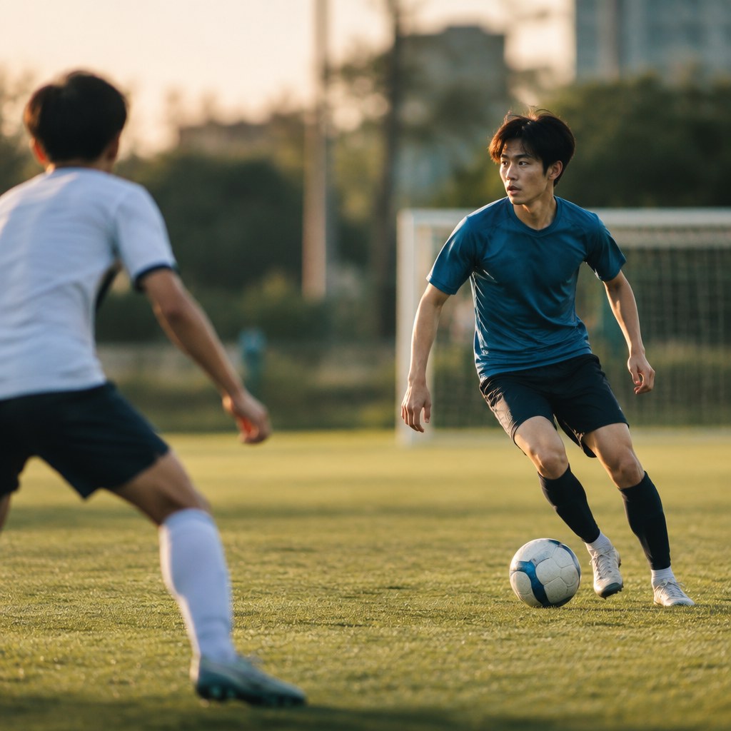 サッカーのポケットで相手守備の間を使うための解説画像