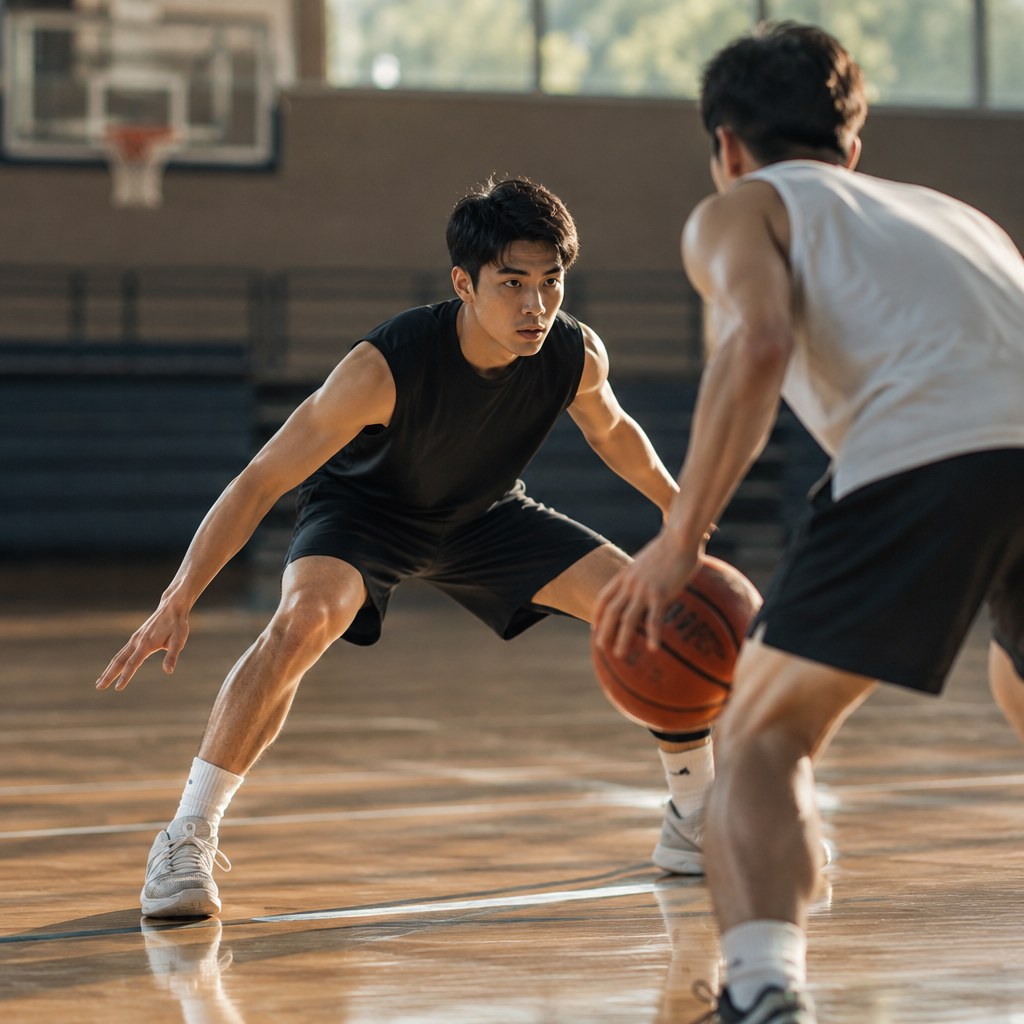 ゾーンディフェンスの原則を実践する選手たちのポジショニング