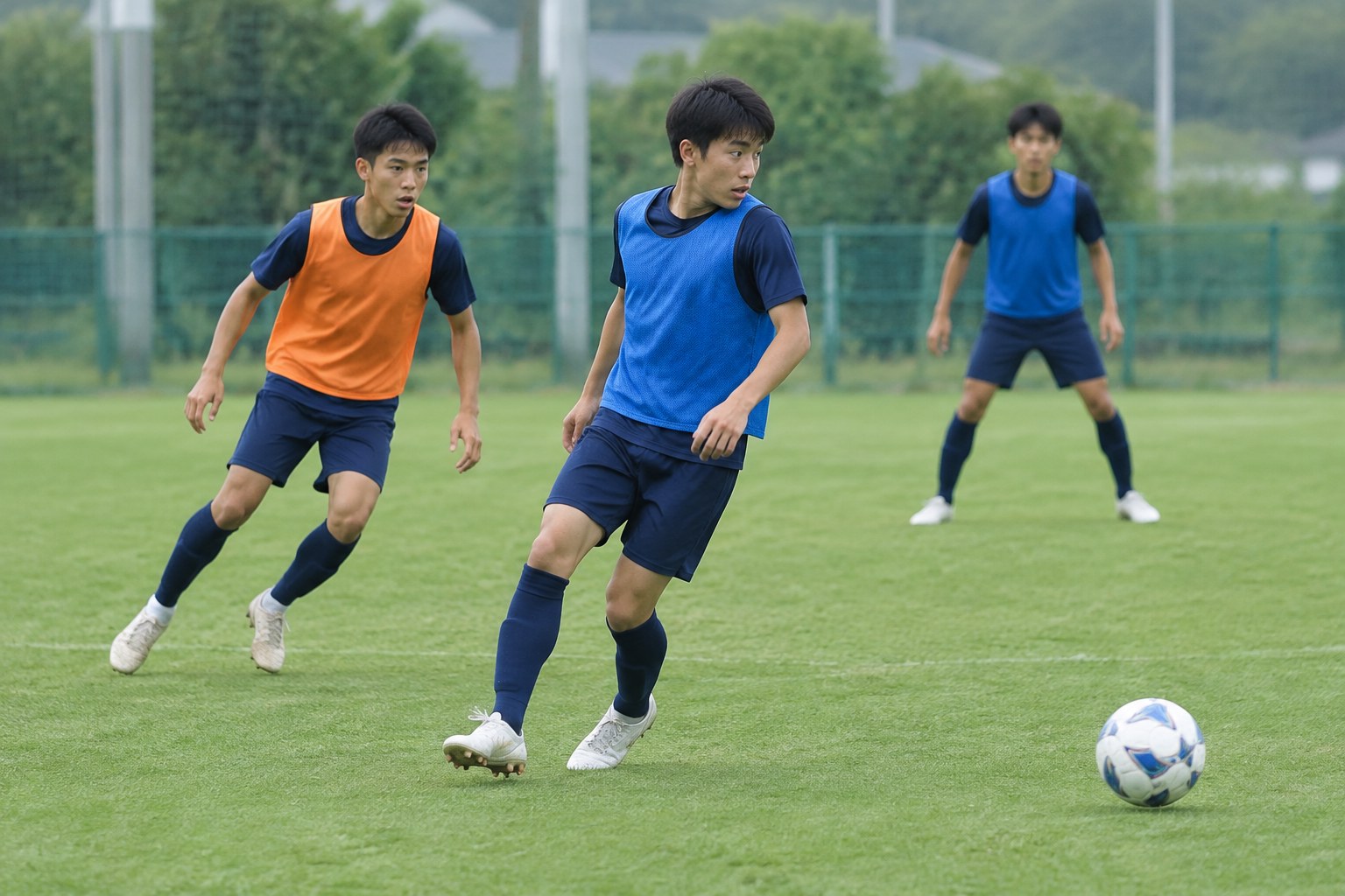 トラップが下手な選手の改善につながる受ける前の周囲確認とパス練習