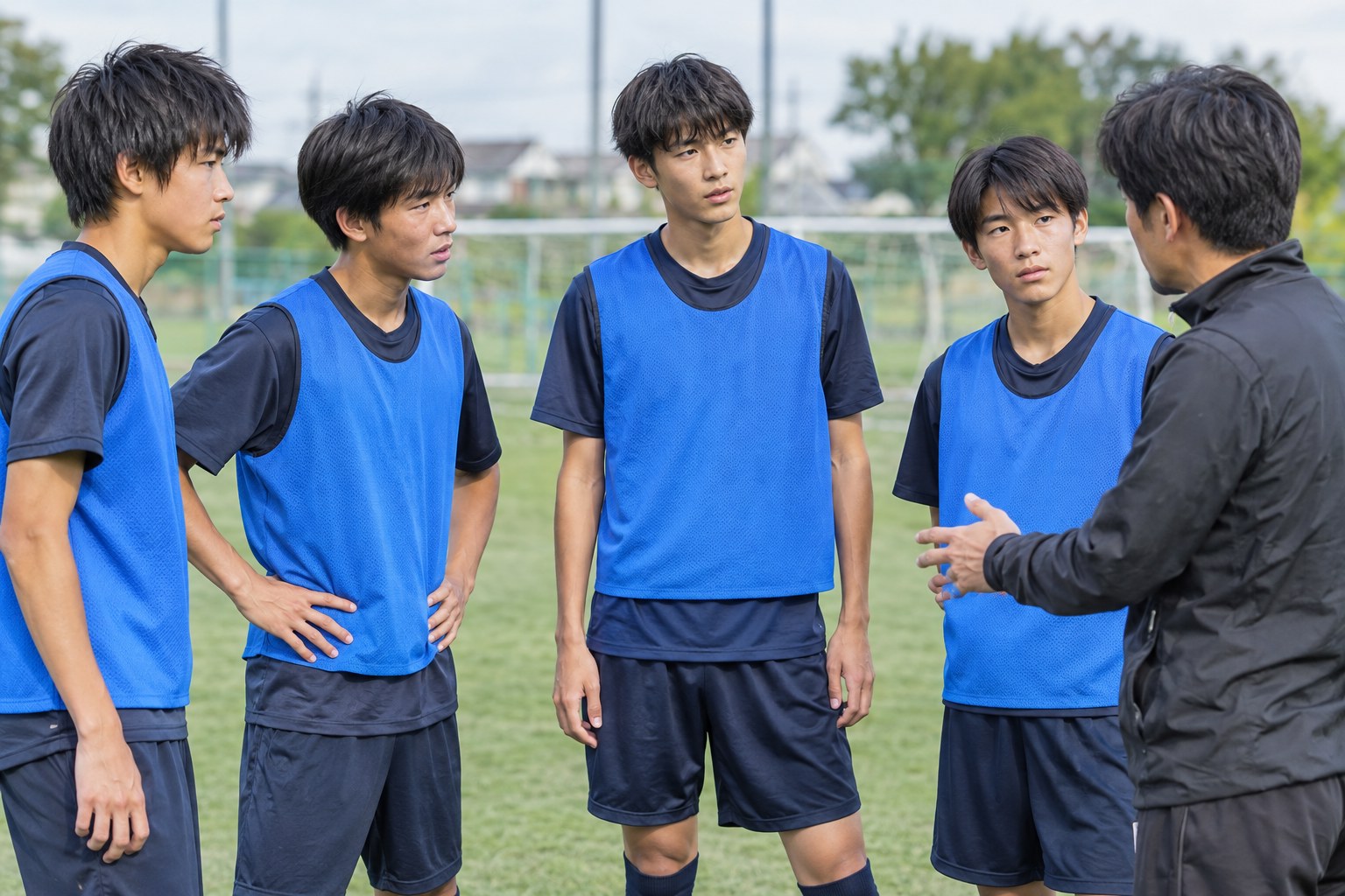 日本代表の身長体重を考えるための体格が異なるサッカー選手の練習イメージ